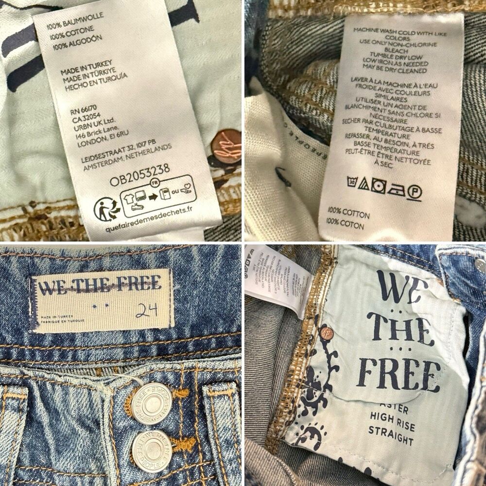 NEW FREE PEOPLE WE THE FREE OPAL ASTER STRAIGHT LEG JEANS Size 24 - Picture 9 of 16